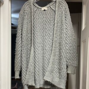 Universal Thread Gray Cozy Cable Knit Cardigan